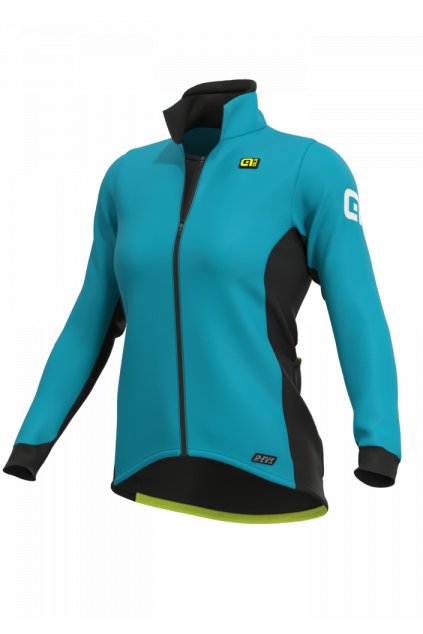 Dámská zimní cyklistická bunda ALÉ R-EV1 FUTURE WARM, turquoise (Velikost S)