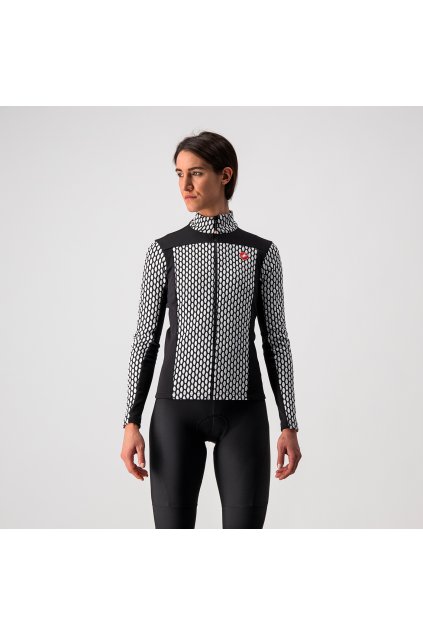 Dámský zateplený cyklistický dres CASTELLI Sfida 2, black/white