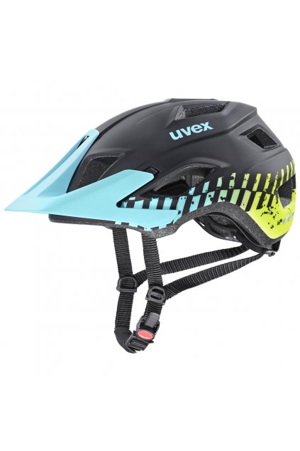 Cyklistická helma UVEX HELMA ACCESS, BLACK AQUA LIME MAT