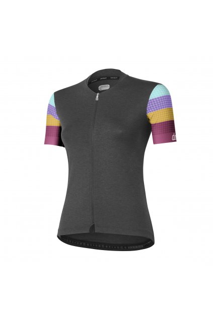 Dámský cyklistický dres Dotout Elite W Jersey-melange dark grey