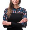 Dámské funkční triko SENSOR MERINO IMPRESS, černá/floral