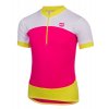 Dětský letní cyklistický dres ETAPE PEDDY, růžová|limeta