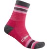 Dámské zimní cyklistické ponožky CASTELLI Striscia 13 cm, magenta