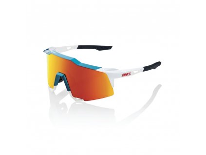Slnečné okuliare 100% SPEEDCRAFT - Gloss Metallic Bora / Matte White - HiPER Red Multilayer Mirror Lens