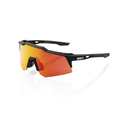100% Speedcraft XS, okuliare - Soft Tact Black/HiPER Red Multilayer Mirror Lens