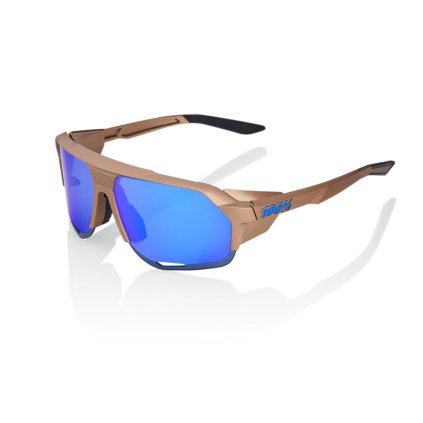 100% Norvik, cyklistické okuliare - Matte Copper Chromium - Blue Multilayer Mirror Lens