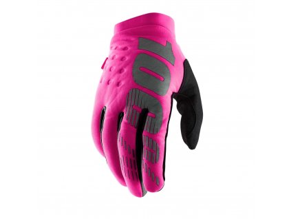 Dámske zateplené rukavice 100% Brisker Women's Glove Neon Pink/Black