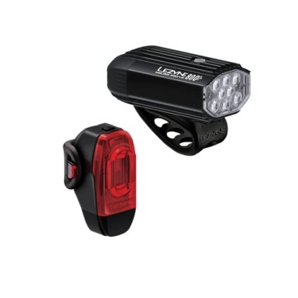Lezyne Micro Drive 800+ /  Ktv Drive+ Pair Satin Black/Black