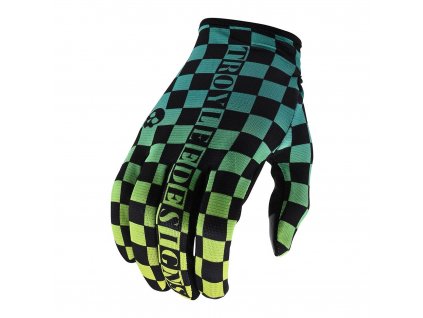 Rukavice na bicykel Troy Lee Designs Flowline Glove Checkers Green Black