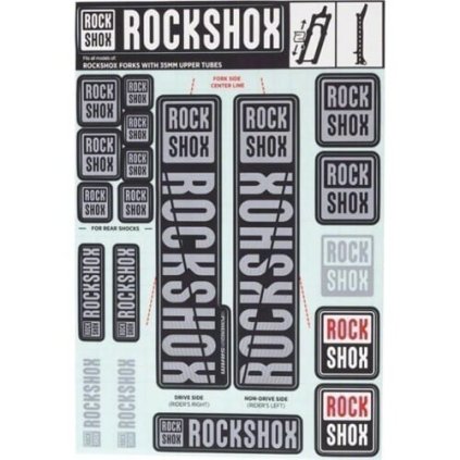 Rockshox Decal Kit 35mm DC - Polar Grey