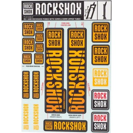 Rockshox Decal Kit 30/32/RS1 - Neo2 Orange