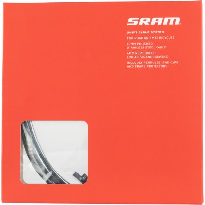 Sram Shift Cable Kit V2, súprava radiacich laniek a bowdenov - nerezové lanká (SS) / 4 mm - čierna