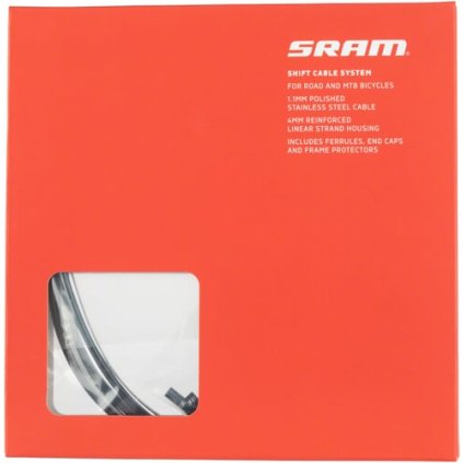 Sram Shift Cable Kit V2, súprava radiacich laniek a bowdenov - nerezové lanká (SS) / 4 mm - čierna