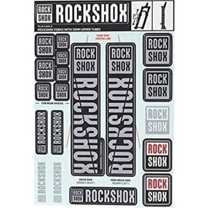 Rockshox Decal Kit 35mm - Polar Grey