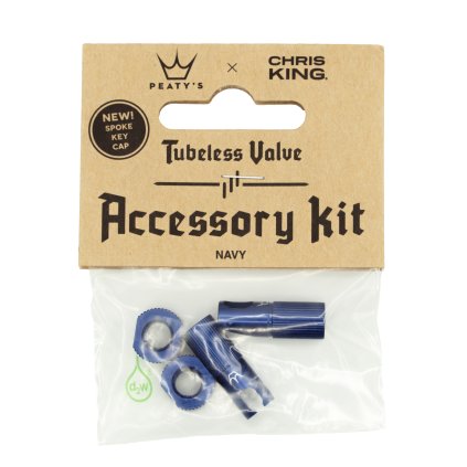 Peaty's X Chris King (Mk2) Navy, príslušenstvo k bezdušovým ventilkom