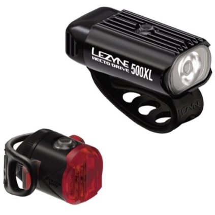 Lezyne Hecto Drive 500Xl / Femto Usb C Drive, set svetiel na bicykel - Black/Black