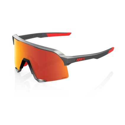 100% S3 - Matte Gunmetal - HiPER Red Multilayer Mirror Lens