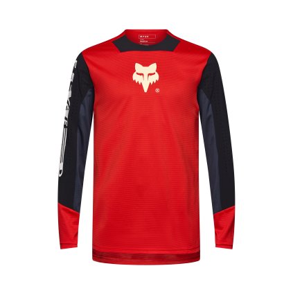 Fox Defend LS  Elevated, pánsky cyklistický dres - Fluorescent Red