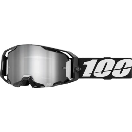 100% Armatic Black, mtb okuliare - Silver Flash Mirror Lens