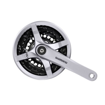 Shimano FC-TY501 170mm 42/34/24z. 6/7/8-k.. Kĺuky - Strieborné s krytom na štvorhranS1000102625