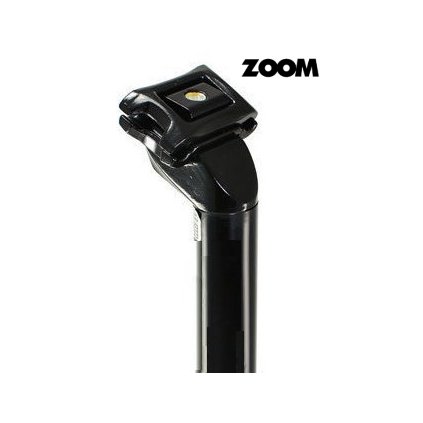 Zoom, hliníková sedlovka so zámkom - čierna 31,6x400 mm