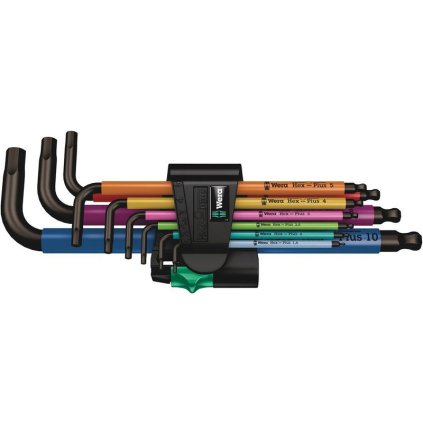 Wera 950/9 Hex-Plus Multicolour 1, sada inbusových kľúčov - 1,5-10 mm, 9 ks - BlackLaser povrch
