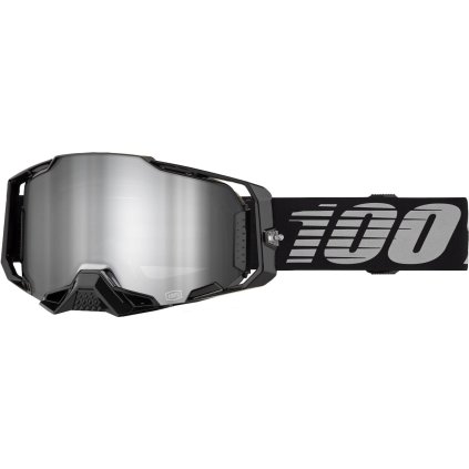 100% Armega Black, mtb okuliare - Silver Mirror Lens