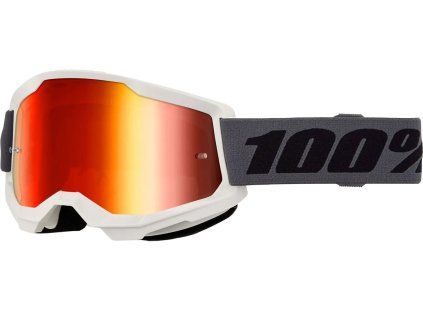 100% Strata 2 Grey, mtb okuliare - Red Mirror Lens