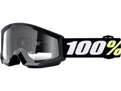 100% Strata Mini Black, mtb okuliare - Clear Lens
