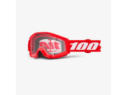100% Strata Mini Red, mtb okuliare - Clear Lens