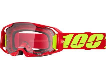 100% Armatic Red, mtb okuliare - Clear Lens