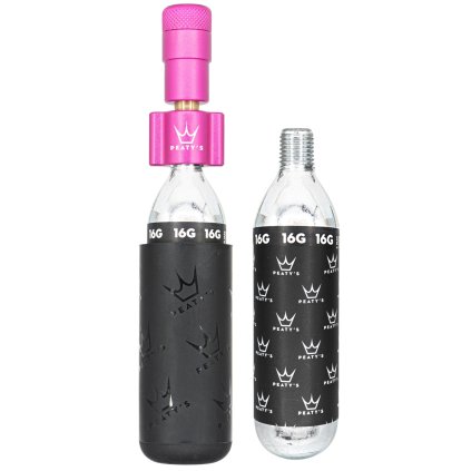 Peaty's Holeshot Co2, pumpa + bombičky - 2 Ks - Road And Gravel (16G) - Punch