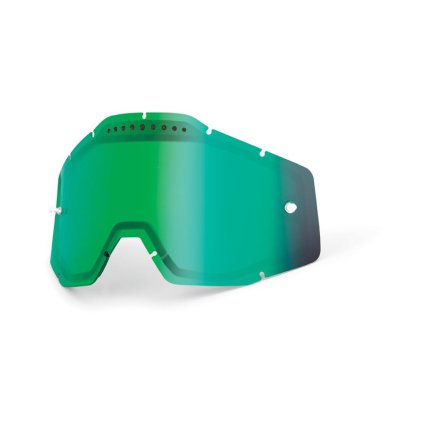 100% Racecraft/Accuri/Strata, Anti-fog náhradné dvojité sklo - Green