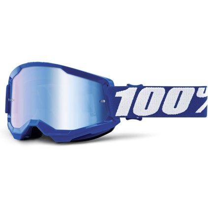 100% Strata 2, MX okuliare - Blue - Mirror Blue Lens