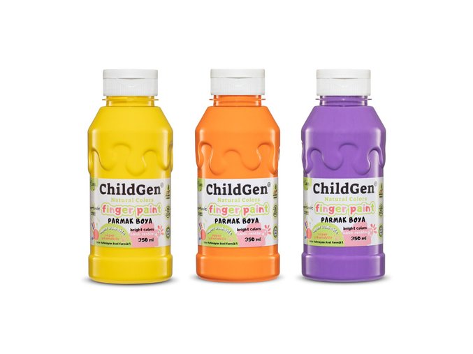 cze pm ChildGen ChildGen Super smyvatelne barvy na malovani prsty Oranzova Zluta Fialovy 256 1