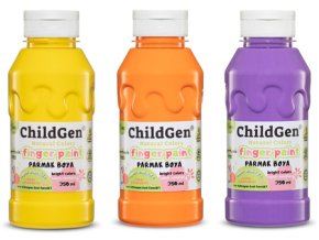 cze pm ChildGen ChildGen Super smyvatelne barvy na malovani prsty Oranzova Zluta Fialovy 256 1
