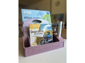 Pořadač na knihy a tužku starorůžová se třpytkami