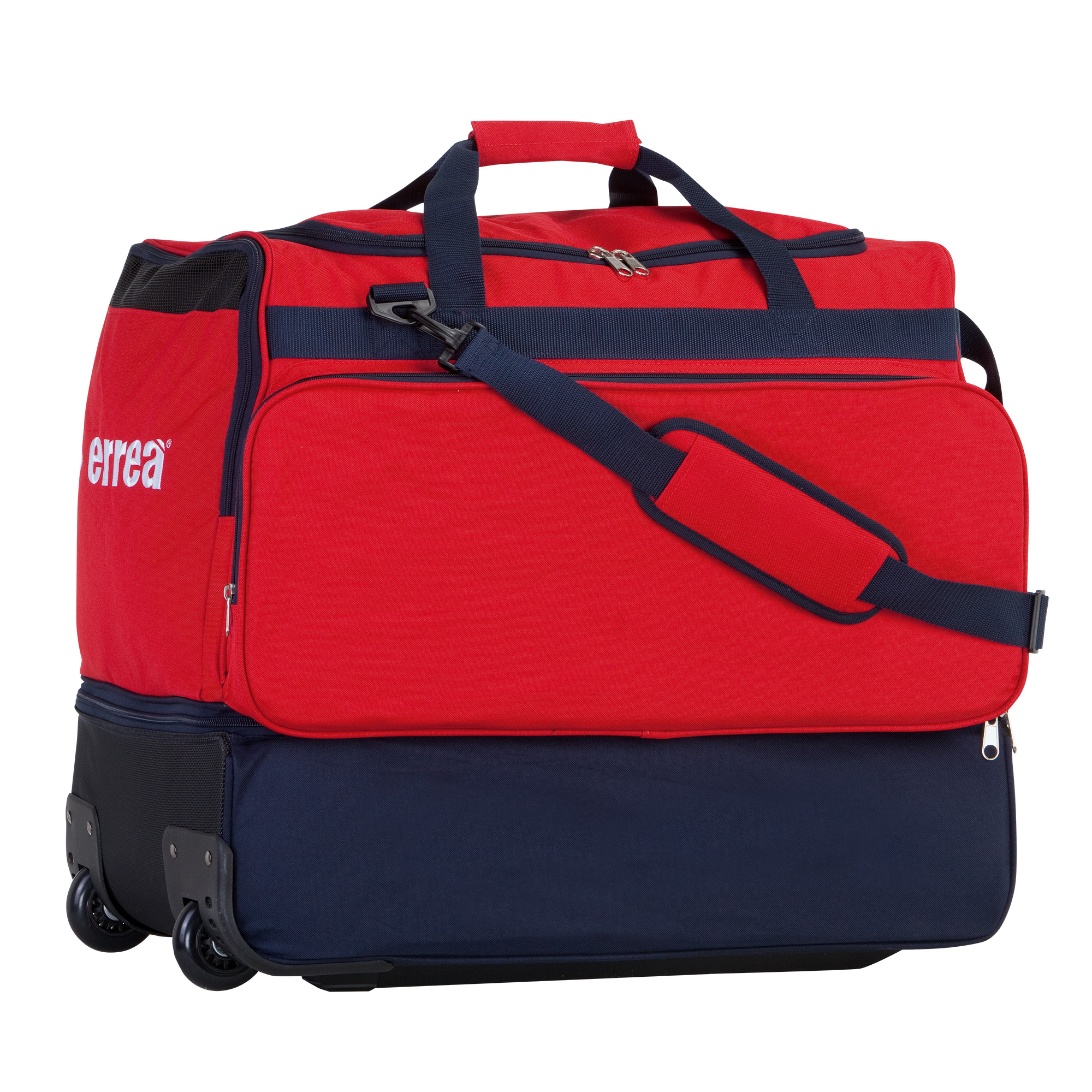 ERREA sportovní taška s dvojitým dnem a pojezdem PRO BARVA: červená - tmavě modrá