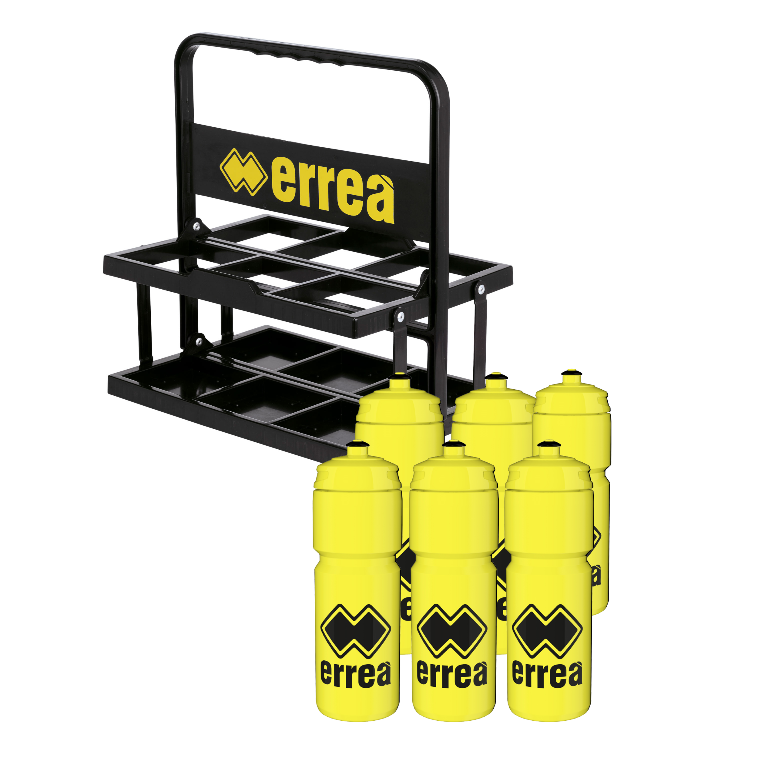 ERREA nosič na lahve PORTA + 6 lahhví BARVA: černá - neon žlutá