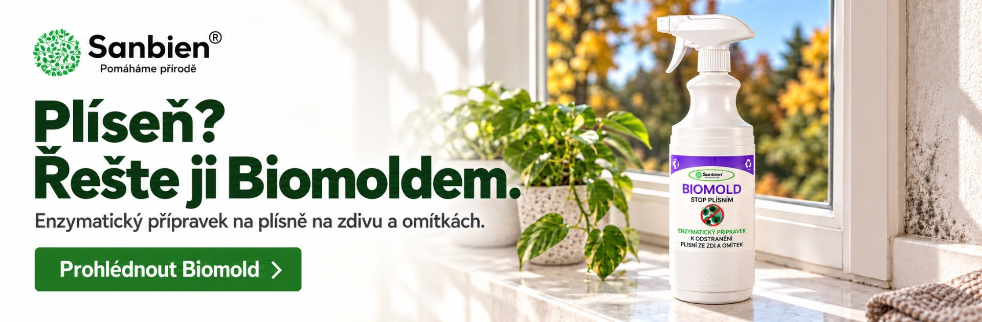 Plíseň doma? Řešte ji Biomoldem