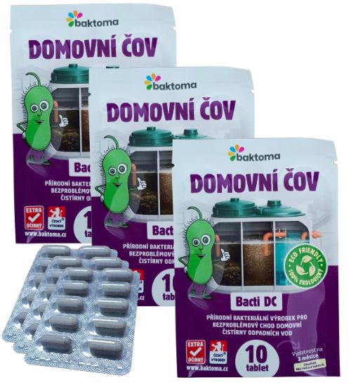 Levně Baktoma Bacti DC TABLETY - Bakterie do ČOV BACTI DC: AKCE: 3x10 TABLET