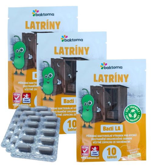 Levně Baktoma Bacti LA TABLETY - Bakterie do latríny BACTI LA: AKCE: 3x10 TABLET