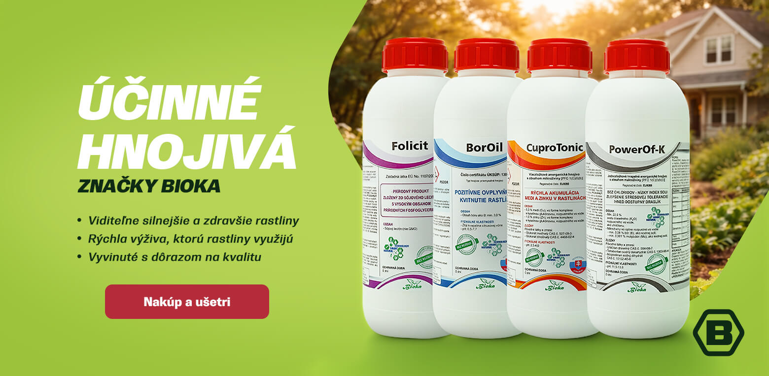 Účinné hnojivá značky BIOKA – Folicit, Boroil, CuproTonic a PowerOf-K. Nakúp a ušetri.