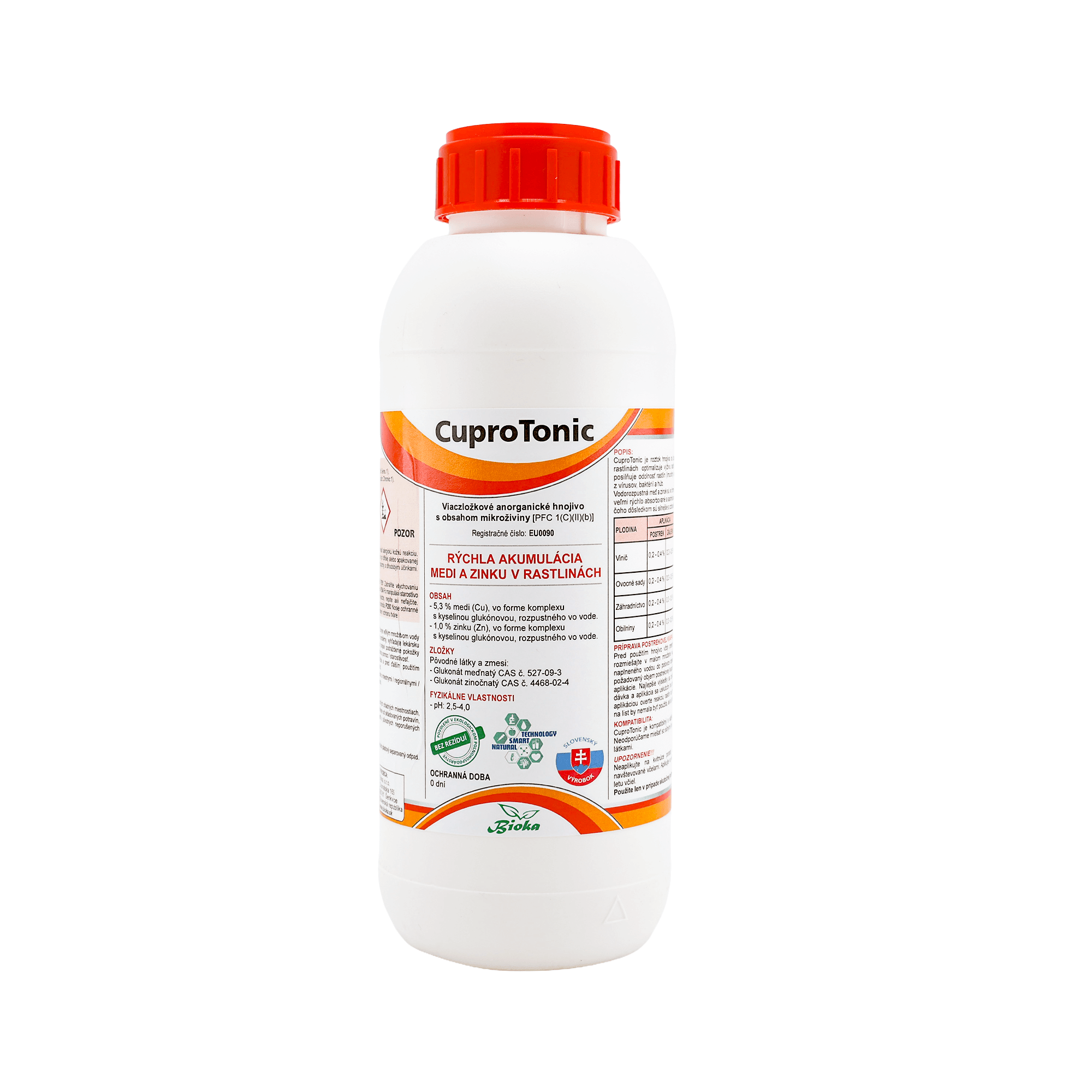 E-shop Bioka CuproTonic - Meďnaté listové hnojivo Objem: 0,5 l