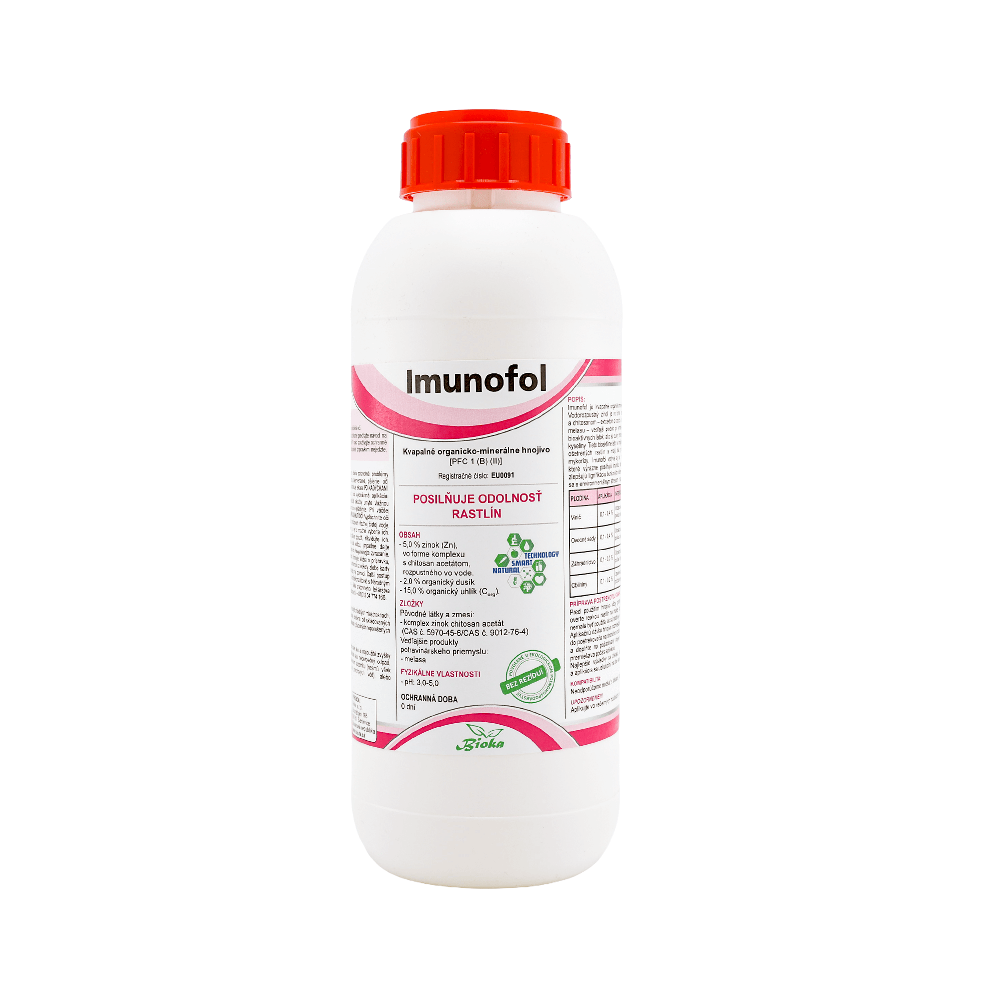 E-shop Bioka Imunofol - Zinkové listové hnojivo Objem: 0,5 l
