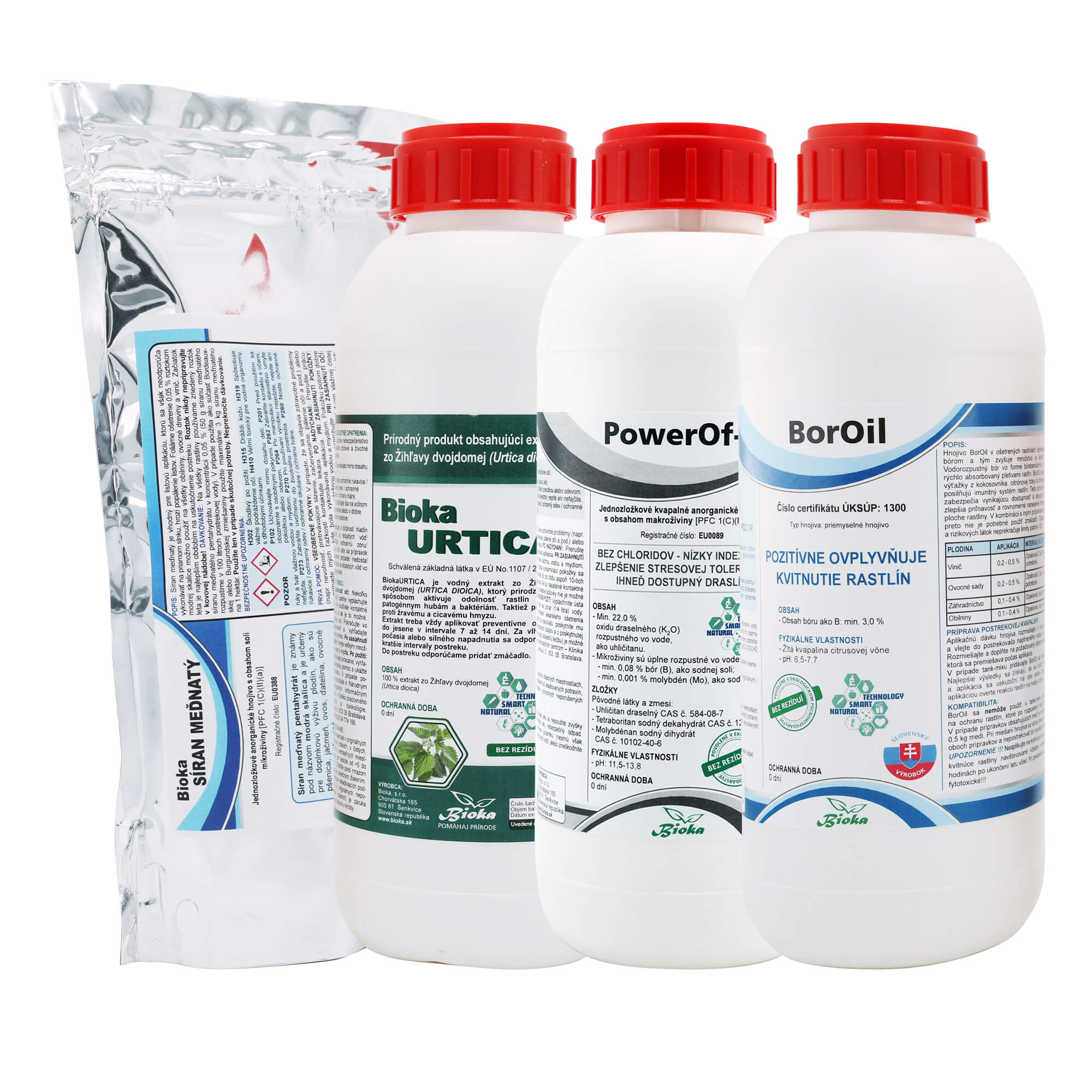 E-shop Bioka Balíček G (CUSO4+UR+PWK+BO) Objem: 3x 0,5 l + 1x0,5 kg