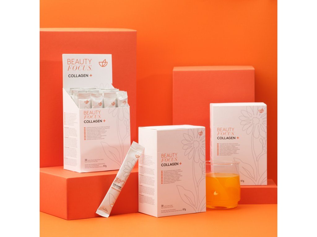 beauty focus collagen plus three boxes sachet with orange product image