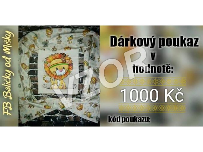 DÁRKOVÝ POUKAZ NA ZBOŽÍ Z E-SHOPU V HODNOTĚ 1000 KČ