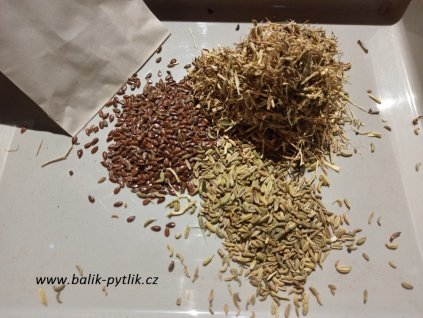 Pytlíček 3. mini bylinka - lněné semínko, fenykl plod, kopřiva kořen