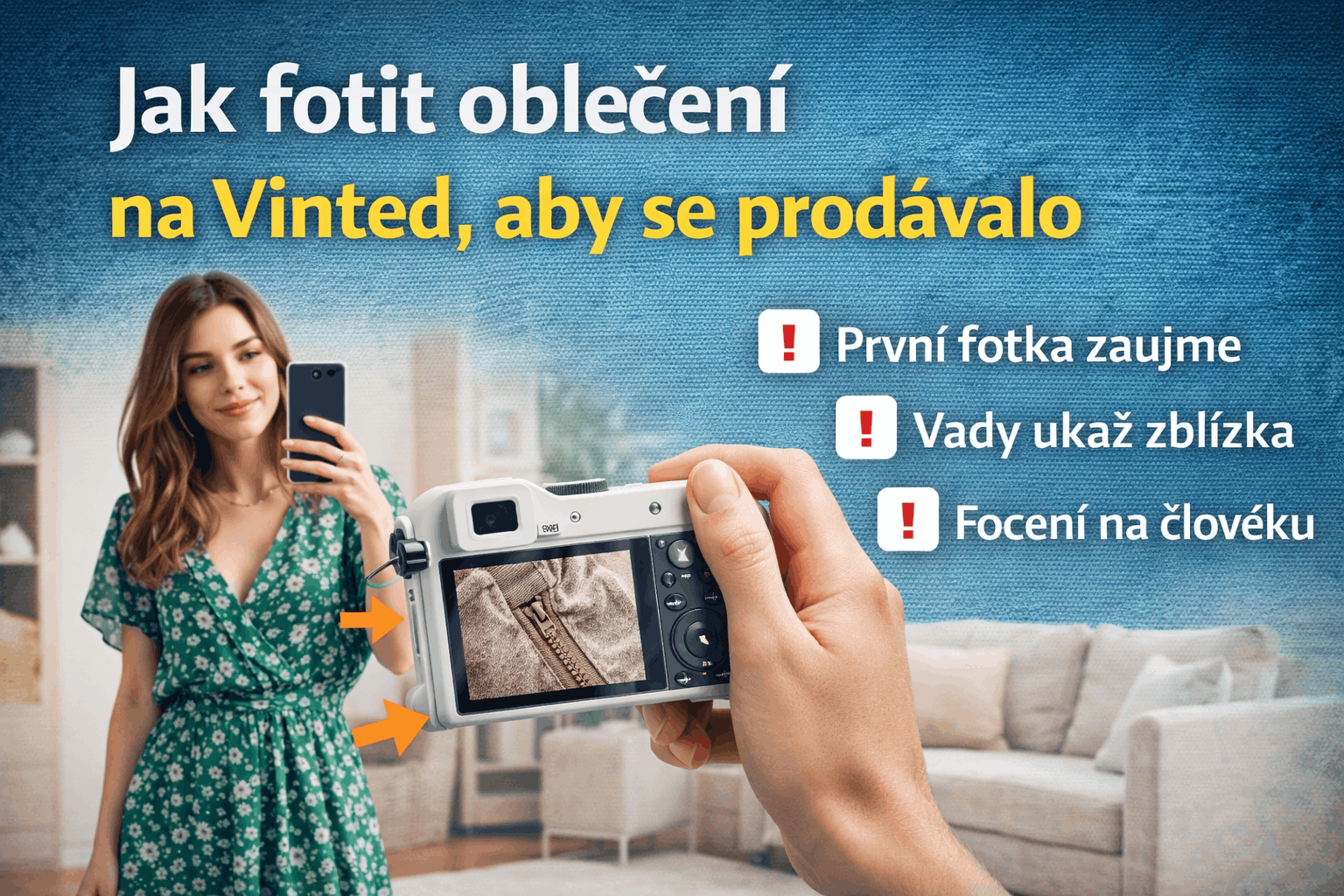 Jak fotit oblečení na Vinted, aby se prodávalo